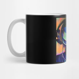 Alien DJ Rectangle Glitch Art Design Mug